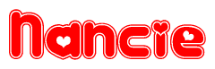 The image displays the word Nancie written in a stylized red font with hearts inside the letters.