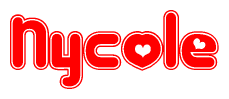 The image displays the word Nycole written in a stylized red font with hearts inside the letters.