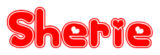 The image displays the word Sherie written in a stylized red font with hearts inside the letters.