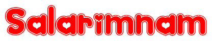 The image is a clipart featuring the word Salarimnam written in a stylized font with a heart shape replacing inserted into the center of each letter. The color scheme of the text and hearts is red with a light outline.