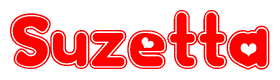 The image displays the word Suzetta written in a stylized red font with hearts inside the letters.