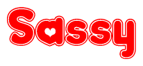 The image displays the word Sassy written in a stylized red font with hearts inside the letters.