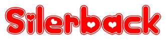 The image displays the word Silerback written in a stylized red font with hearts inside the letters.