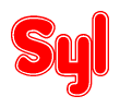 The image displays the word Syl written in a stylized red font with hearts inside the letters.