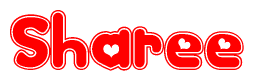 The image displays the word Sharee written in a stylized red font with hearts inside the letters.