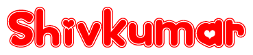   The image displays the word Shivkumar written in a stylized red font with hearts inside the letters. 