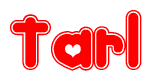 The image displays the word Tarl written in a stylized red font with hearts inside the letters.