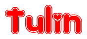The image displays the word Tulin written in a stylized red font with hearts inside the letters.