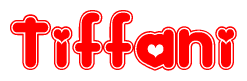 The image displays the word Tiffani written in a stylized red font with hearts inside the letters.