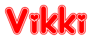 The image displays the word Vikki written in a stylized red font with hearts inside the letters.