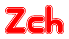 The image displays the word Zch written in a stylized red font with hearts inside the letters.