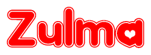 The image displays the word Zulma written in a stylized red font with hearts inside the letters.