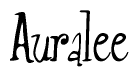 The image contains the word 'Auralee' written in a cursive, stylized font.