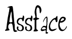 The image contains the word 'Assface' written in a cursive, stylized font.