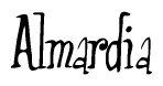 The image is a stylized text or script that reads 'Almardia' in a cursive or calligraphic font.