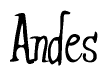 The image is of the word Andes stylized in a cursive script.