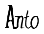 The image is of the word Anto stylized in a cursive script.