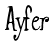 The image is of the word Ayfer stylized in a cursive script.