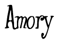 The image is of the word Amory stylized in a cursive script.