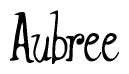 The image is of the word Aubree stylized in a cursive script.