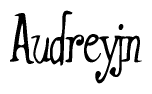 The image is a stylized text or script that reads 'Audreyjn' in a cursive or calligraphic font.