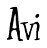 The image is a stylized text or script that reads 'Avi' in a cursive or calligraphic font.