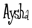 The image is a stylized text or script that reads 'Aysha' in a cursive or calligraphic font.