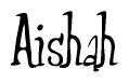The image contains the word 'Aishah' written in a cursive, stylized font.
