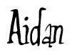 The image is a stylized text or script that reads 'Aidan' in a cursive or calligraphic font.