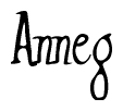 The image contains the word 'Anneg' written in a cursive, stylized font.