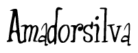 The image is of the word Amadorsilva stylized in a cursive script.