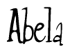 The image is of the word Abela stylized in a cursive script.