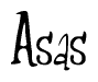 The image contains the word 'Asas' written in a cursive, stylized font.