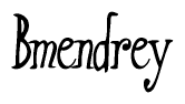 The image is a stylized text or script that reads 'Bmendrey' in a cursive or calligraphic font.