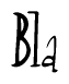 The image is of the word Bla stylized in a cursive script.