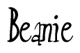 The image is of the word Beanie stylized in a cursive script.