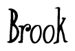 The image is of the word Brook stylized in a cursive script.
