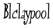 The image is a stylized text or script that reads 'Blclaypool' in a cursive or calligraphic font.