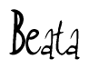 The image is a stylized text or script that reads 'Beata' in a cursive or calligraphic font.
