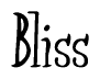 The image contains the word 'Bliss' written in a cursive, stylized font.