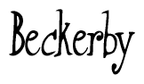 The image is of the word Beckerby stylized in a cursive script.