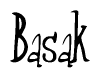 The image is of the word Basak stylized in a cursive script.