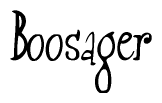 The image contains the word 'Boosager' written in a cursive, stylized font.