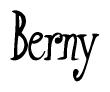 The image is of the word Berny stylized in a cursive script.