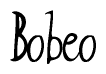 The image is of the word Bobeo stylized in a cursive script.