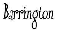 The image is of the word Barrington stylized in a cursive script.