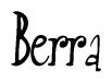 The image contains the word 'Berra' written in a cursive, stylized font.