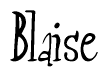 The image contains the word 'Blaise' written in a cursive, stylized font.