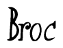 The image is a stylized text or script that reads 'Broc' in a cursive or calligraphic font.