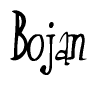 The image is of the word Bojan stylized in a cursive script.